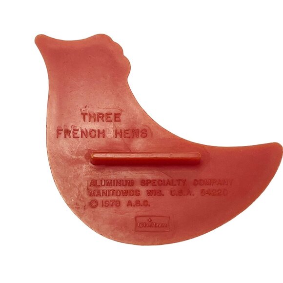 Vintage 1978 Chilton Three French Hens Cookie Cutter Imprint 3.5 inches - Picture 3 of 7